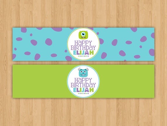 Printable Monsters Inc Water Bottle Labels