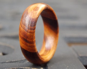 Custom made Tigerwood Men's or Woman's wood ring any size