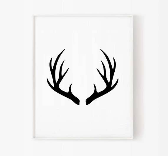 inch cm 11x14 in frame Art Antler Print Antler Printables Art Digital