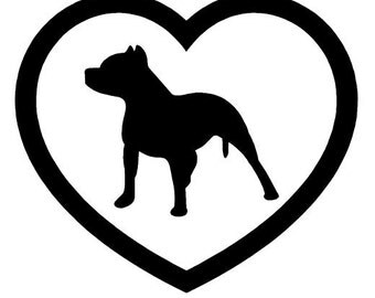 Pitbull Pit Bull Heart Window Decal Sticker | Custom Made In