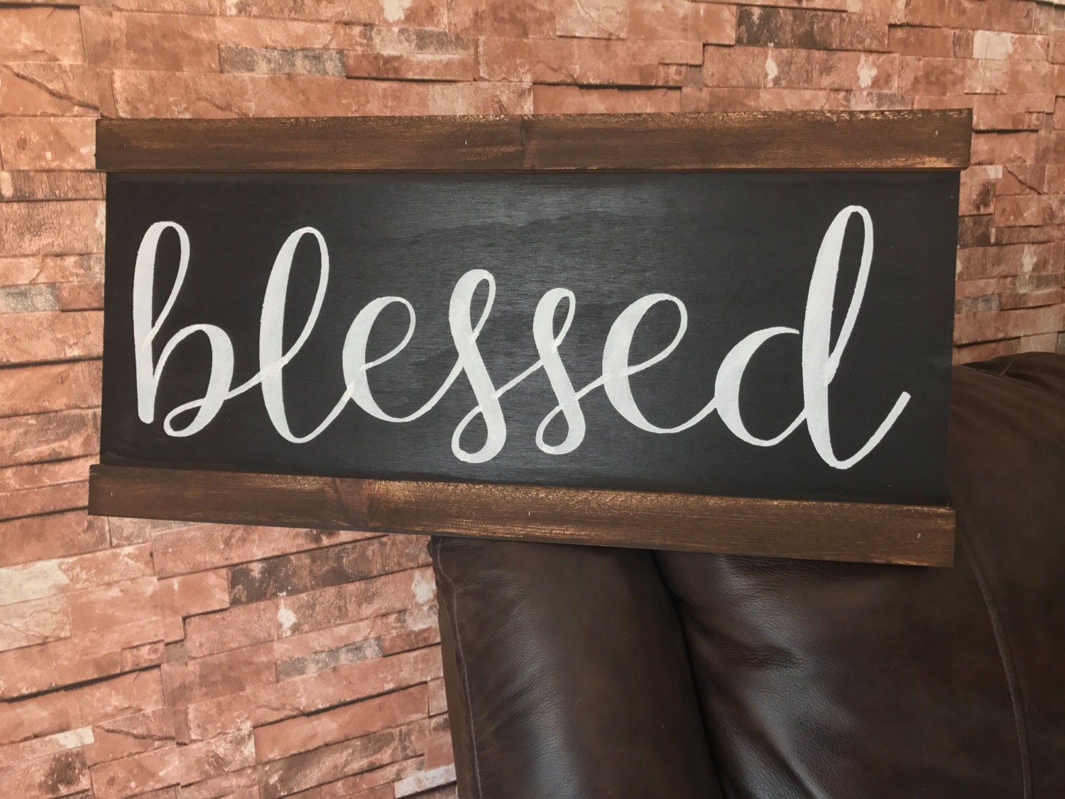 Rustic Blessed Framed Fixer Upper Wood Sign