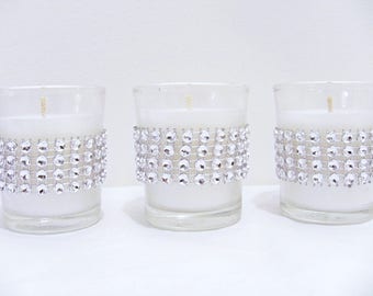 24 votive candles, candle holders, wedding centerpiece, candle unity, table centerpiece, gold votives, candle votives, silver votives