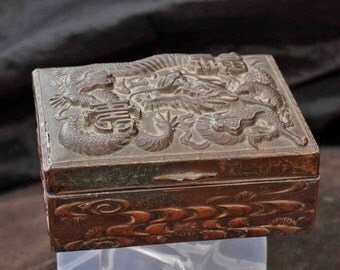 Antique / Vintage Chinese Dragon Cigarette Box