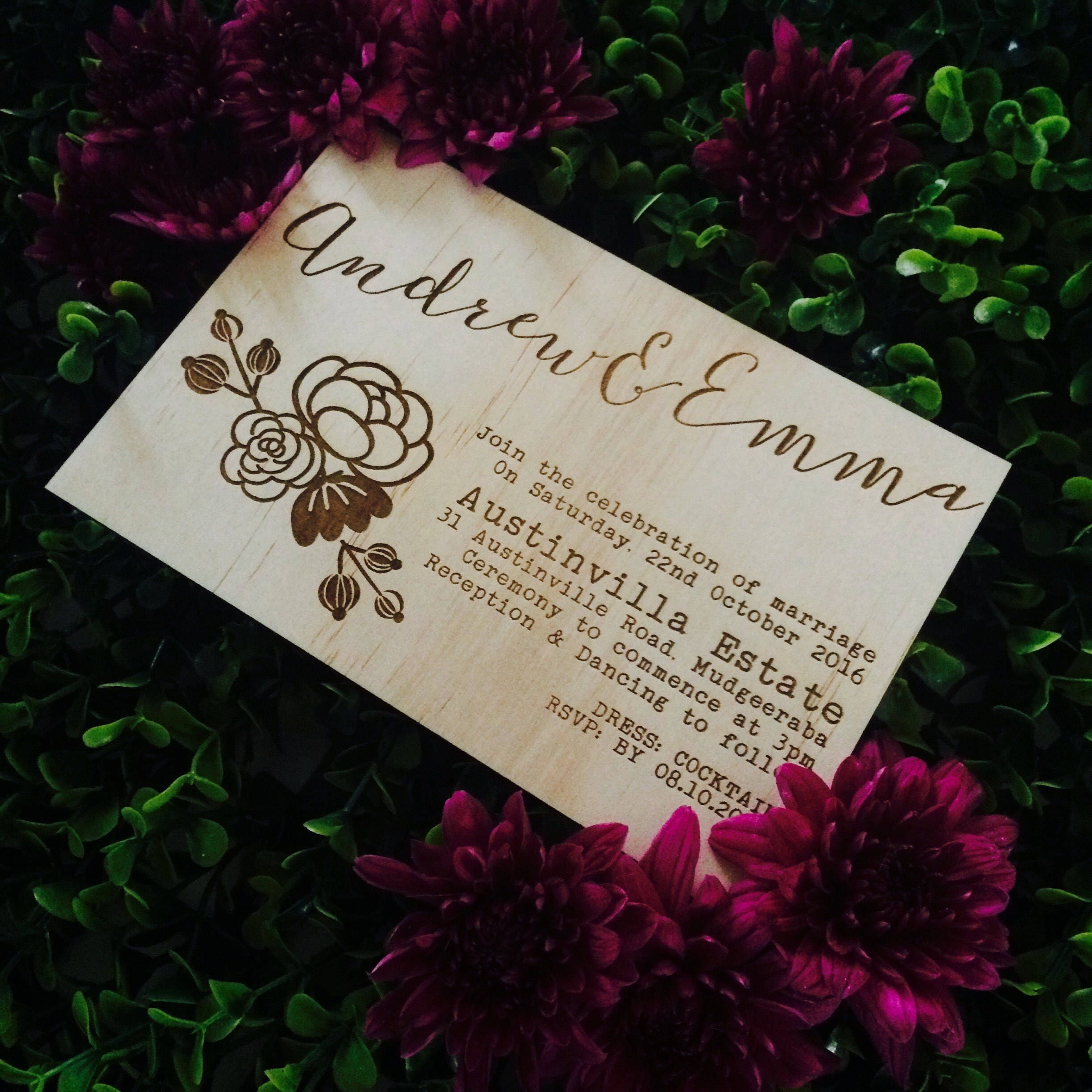 Australian Rustic Wedding Invitations Timber Australia Invitation Floral Design Australian Rustic Wedding Invitations Timber Australia Invitation Floral Design