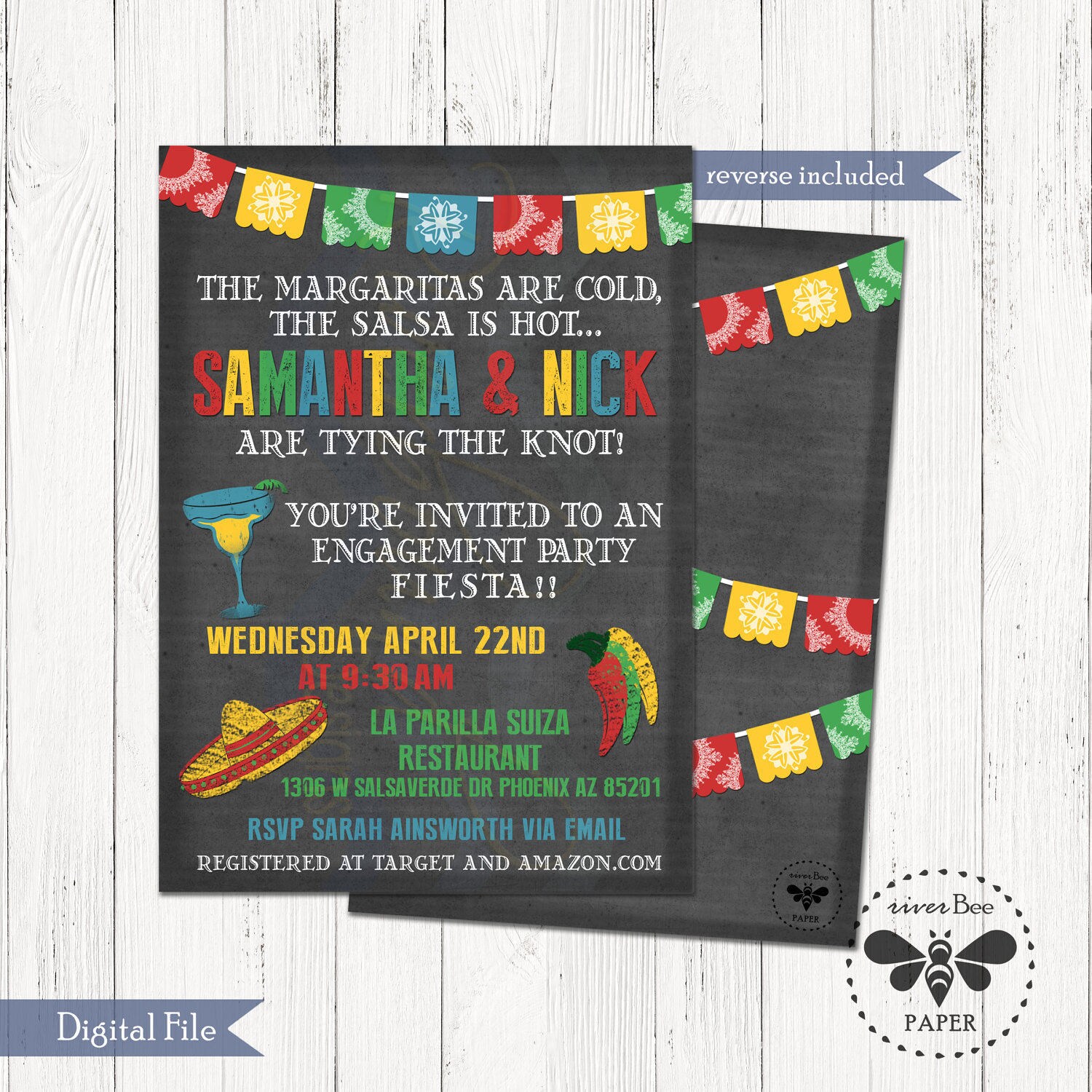Printable Fiesta Couples Shower Invitations / Fiesta