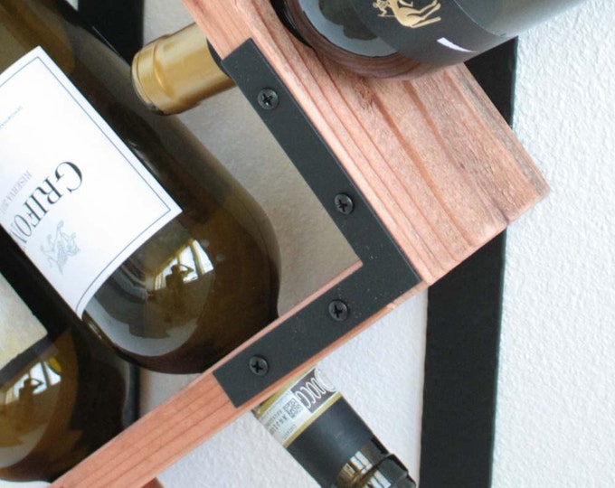 Wall Mounted Wine Rack - Wine Glass Holder - Wedding Gift - Wine Rack - Wood Wall Art- Organizer - Housewarming Gift