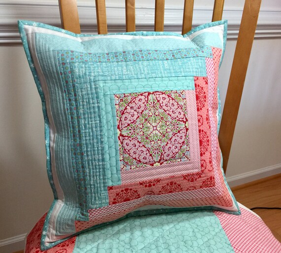 Handmade quilted pillow cover