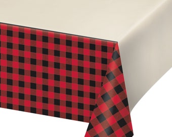 Buffalo Plaid party Tablecloth /Lumberjack party/ Lumberjack / woodland party/ lumber party// buffalo plaid