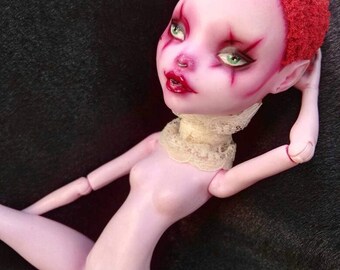 Hand painted Monster High OOAK doll repaint, Michael Hussar inspired faceup