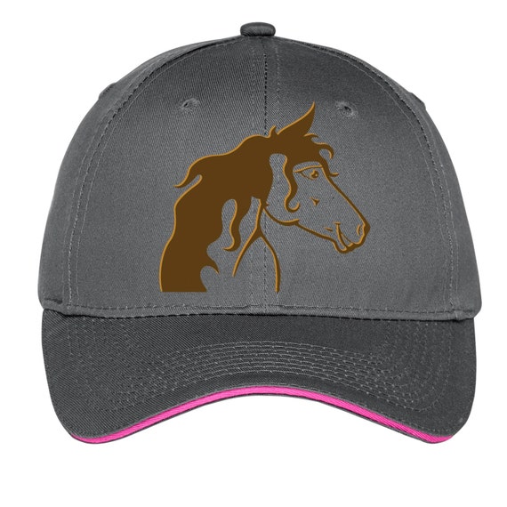Horse head Baseball Hat Cap Print Black Red Navy Royal Gray