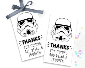 Storm Trooper Gift Tag, Star Wars Gift Tag, Star Wars Party Favor, Storm Trooper Thank You, Gift Tag Storm Trooper, Star Wars Birthday Party