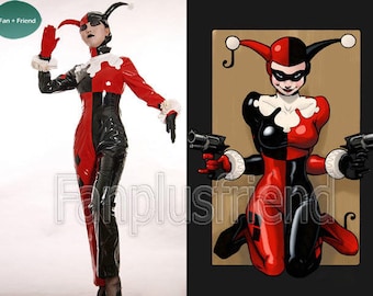 Batman Cosplay, Harley Quinn Jester PVC Costume Set Gotham Girls DC Comics