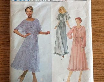 Vogue 2125 American Designer Albert Nipon Frilly Dress Gown Pattern Sz 14 10 Uncut Pattern