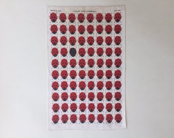 Groovy Printed Linen Ladybug Dishtowel