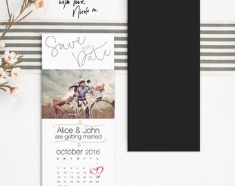 Ticket Size Photo Calendar Save the Date Magnet