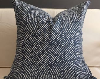 Navy Blue Pillow Cover - WAVES