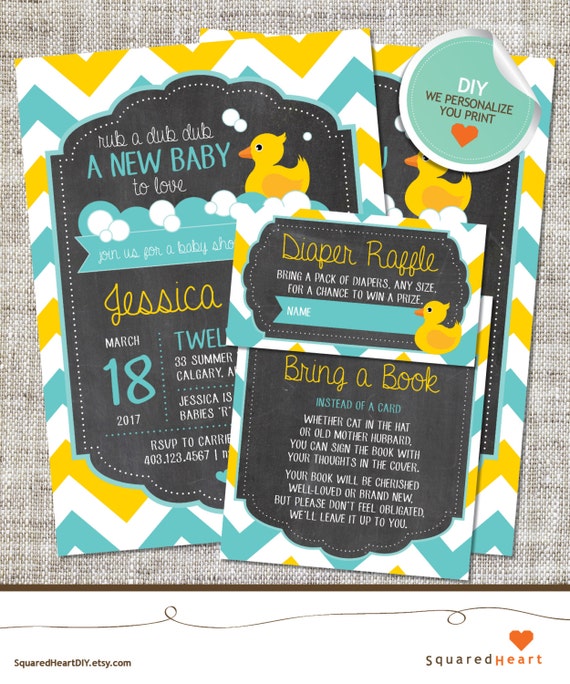 Rubber Duck Baby Shower Invitation Rubber Duck by ...