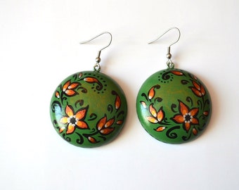 greenery dangle earrings green jewelry green gift women wedding green holiday Patrick's day st patricks day trending jewelry|for|her gifts
