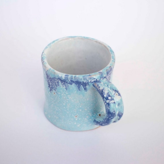 Handmade glazed ceramic mug mug for tea blue mug Stoneware