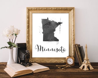 Minnesota Art Print Minnesota State Art Print Minnesota Wall