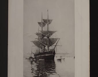 Original 1893 photogravure. 'The Iphigenia in the Roadstead of Toulon' by E. Dauphin, Pinx. Gebbie & Co.