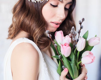 Vintage Bridal Headband, Wedding headband, Bridal Headpiece, Wedding Hair Accessories, Wedding Halo, Wedding Headband, Hair Piece