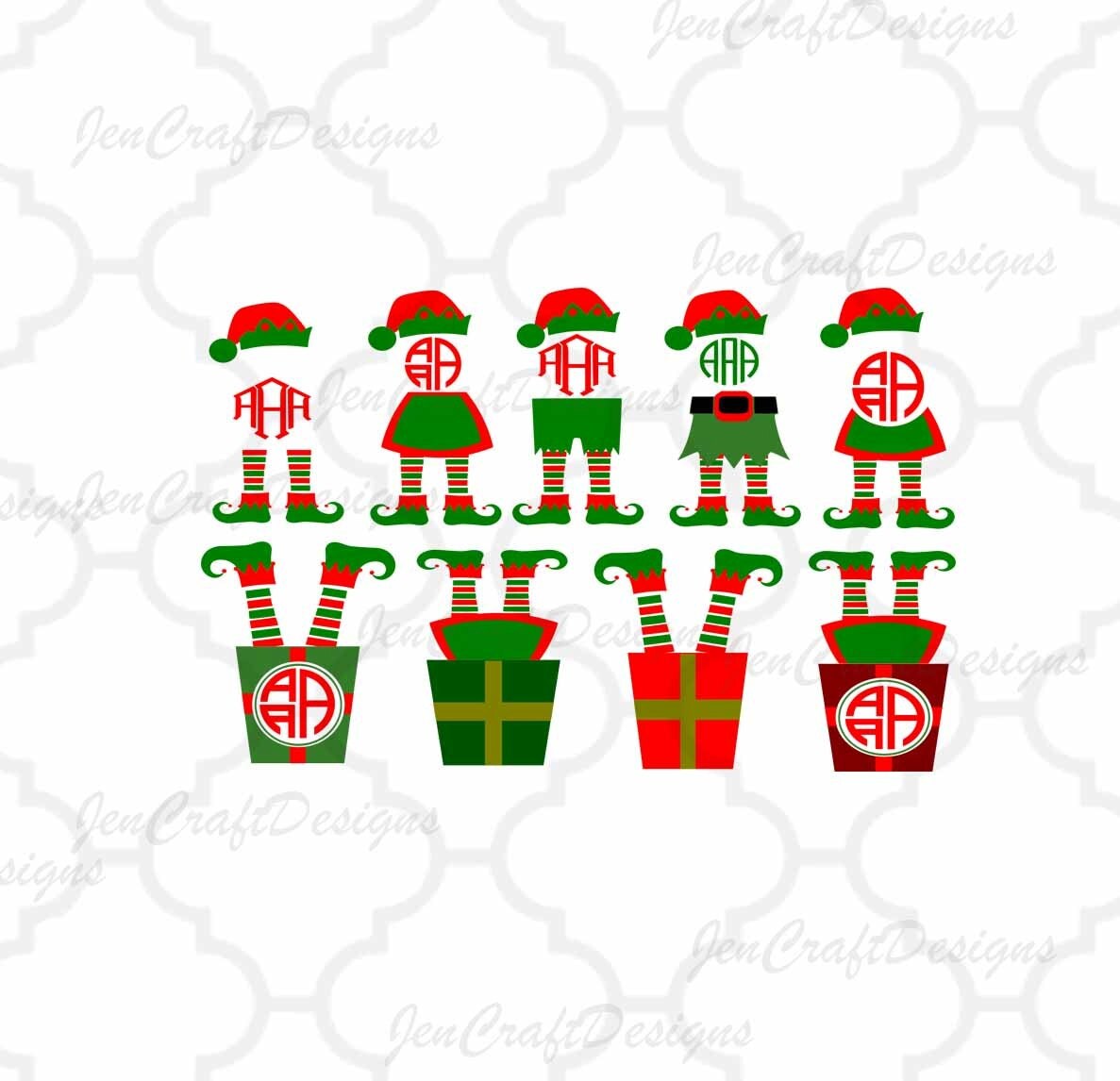 Download Elf Legs SVG Monogram Frame Christmas Design Digital ...