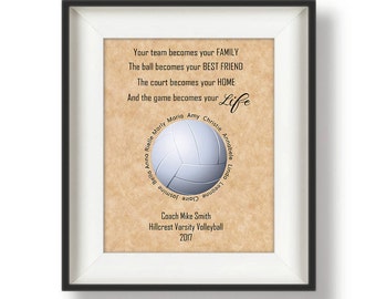 Volleyball Coach Gift Ideas - Gifts for Volleyball Coaches - Thank You Gifts for Coaches - Personalized Coach Gifts - 8 x 10 - Quote Print