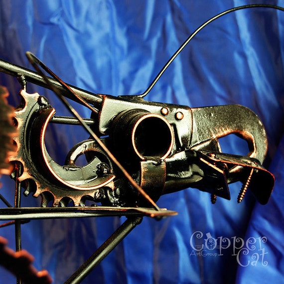 Metal Art Metal sculpture "In search of Purpose " from "Copper Cat Art Group". Handwork. Unique. Retro-elements. Collectibles by CopperCatGroup steampunk buy now online