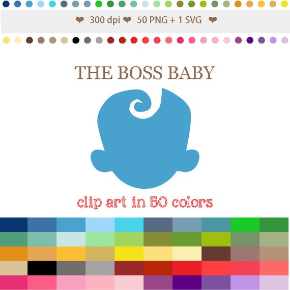 Download 50 Colors Digital THE BOSS BABY Clipart Baby Shower ...