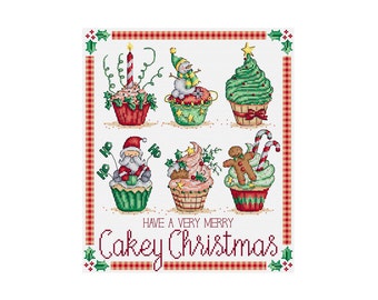 Christmas Cupcakes - Durene J Cross Stitch Pattern