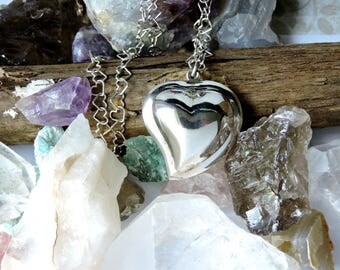 Heart Pendant Necklace Sterling Silver