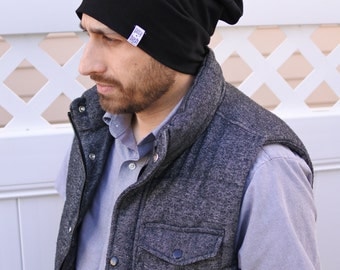 The Black Beanie, Slouchy Beanie, Baby Beanie, Soft Toddler Beanie, Toddler Hat, Cute Hat, Mom and Dad Matching Hat