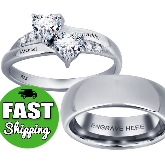 His and Her Promise Rings Matching Promise Rings by 1UPStyleStore