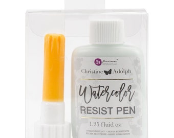 Fine Line Prima Marketing Christine Adolph Watercolor Resist Pen 1.25 fl. ounces, masking fluid fine liner, foil adhesive