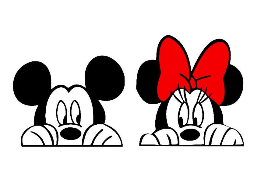 Minnie Mickey Mouse Peeking SVG