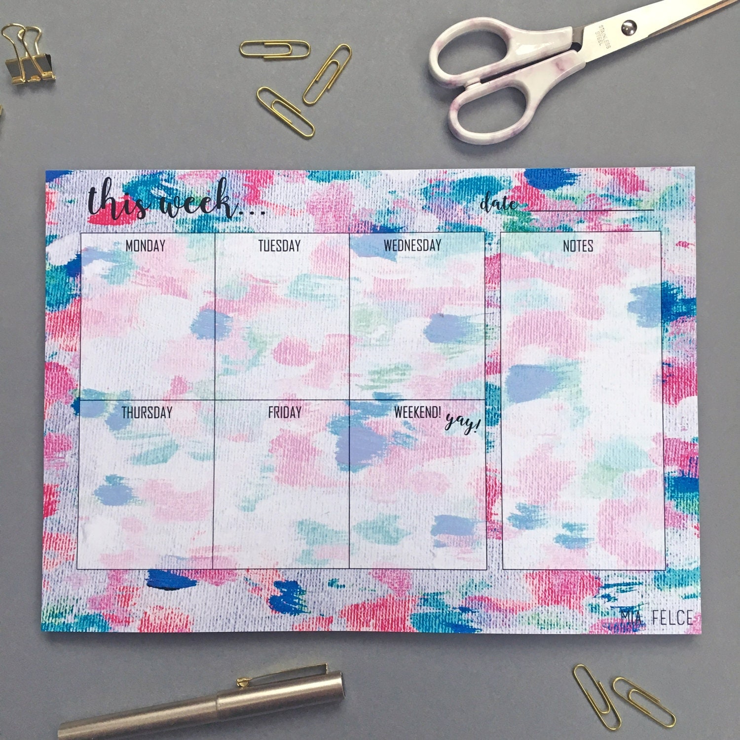Weekly Planner Pad A4 Planner Desk Pad Teacher Gift Student