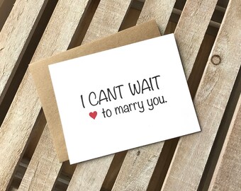 I Cant Wait To Marry You! Card, Wedding Gift, On our Wedding Day Cards, To My Bride on our Wedding Day, To My Wife Note, I Cant Wait Card