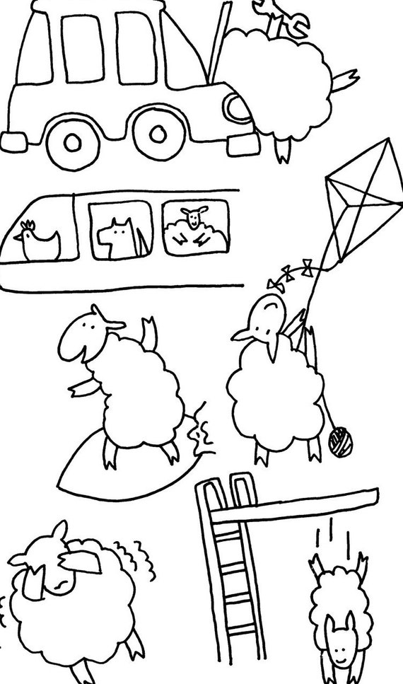 Where is the Green Sheep colour in pages from GrowingUpSoon on Etsy Studio