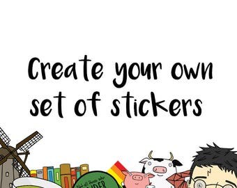 CUSTOM STICKER SET - Cute Stickers - Planner Stickers Sale - Sticker Pack Accessories/Stamps, Gift - Laptop Sticker Kit/Pack - Sticker Shop