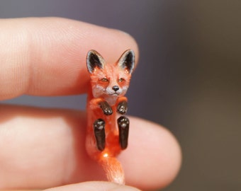 Hand Painted Fox Earrings / Animal Jewelry, Stud Earring, Fox Stud Earrings, Fox Studs, Fox Jewelry, Fox Charms, Charm Earrings