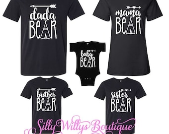 Mama bear shirt, Family matching shirts, Family shirt set, Baby bear shirt, Dada bear shirt, Brother bear shirt, Sister bear shirt