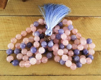 women stone necklace womens yoga jewelry necklace rose quartz necklace gemstone necklace everyday necklace fertility beads Fertility gift