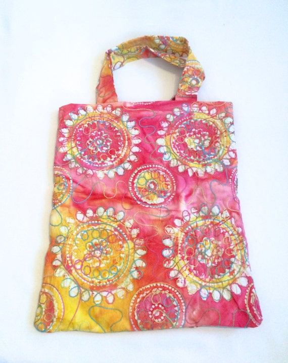 pink tie dye tote bag