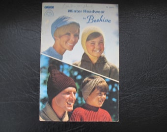 Winter Headwear by Beehive / Patons Book No. 118 / Hat knitting patterns