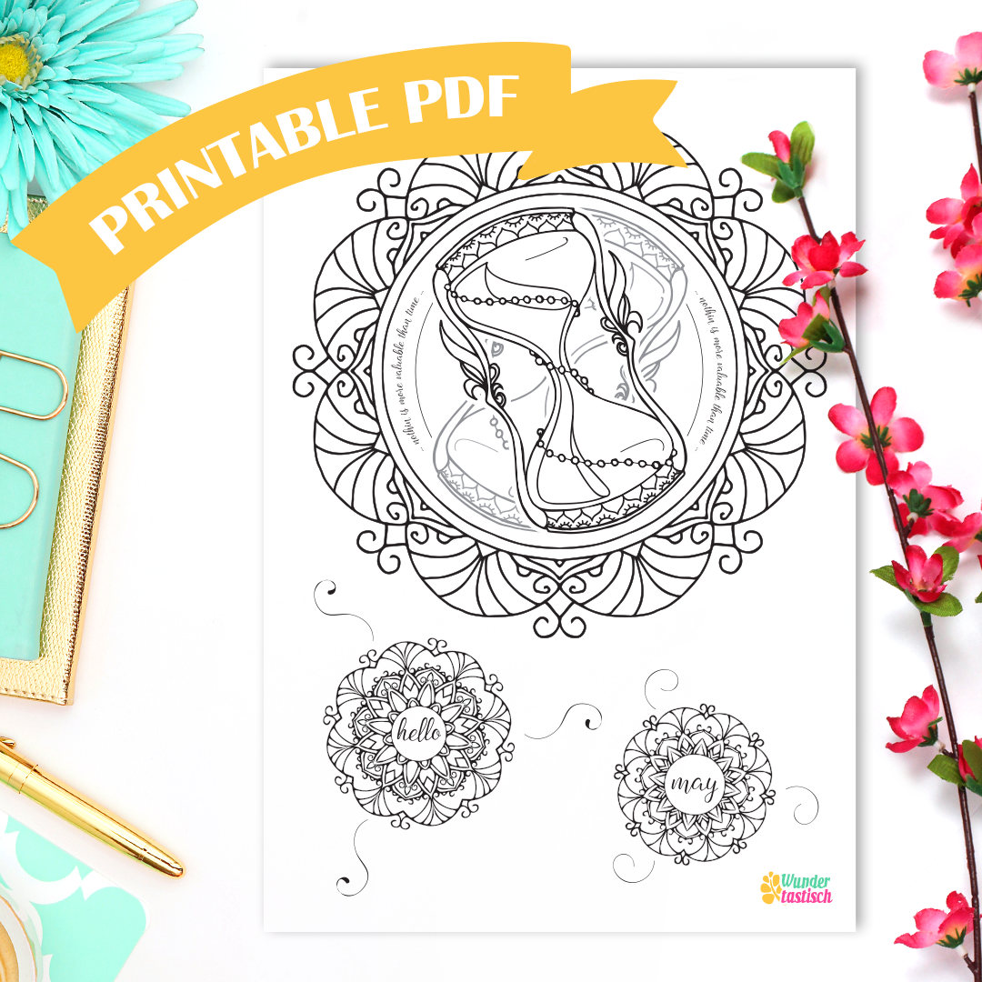Coloring Page Hello May Monthly Bullet Journal Printables