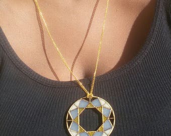 GEMSTONE Necklace | Resin Necklace | Geometric Necklace | Laser Cut Necklace | Wood Necklace | Gift for Her