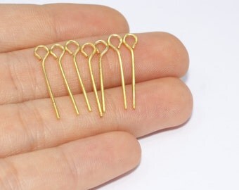 20mm Gold Tone Eye Pins, Golden Brass Eye Pins, sku/BKT11