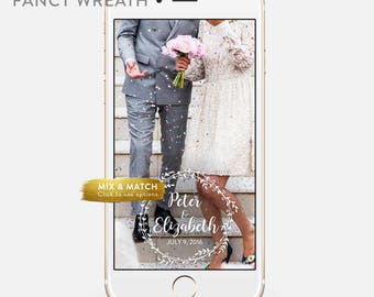 Whimsical Wedding Snapchat Geofilter Personalized Custom On-Demand Geo filter