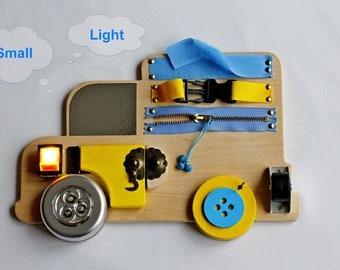 Toddler Busy Board Toddler gift Montessori toy Latch board Toy for travel Sensory board Mobile Fine motor skills Present for Toddler Color